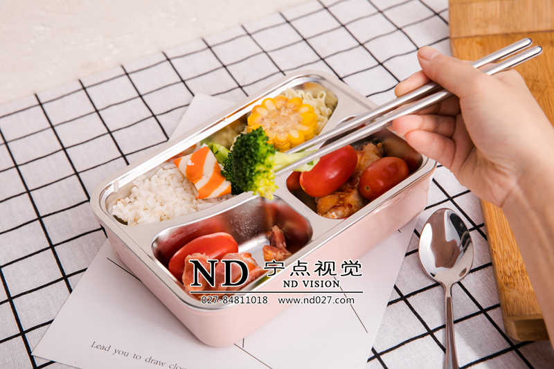 饭盒产品棚拍实景拍摄